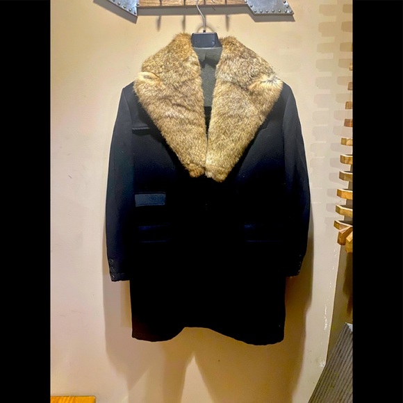 Mens Wool & rabbit fur coat - Picture 1 of 15